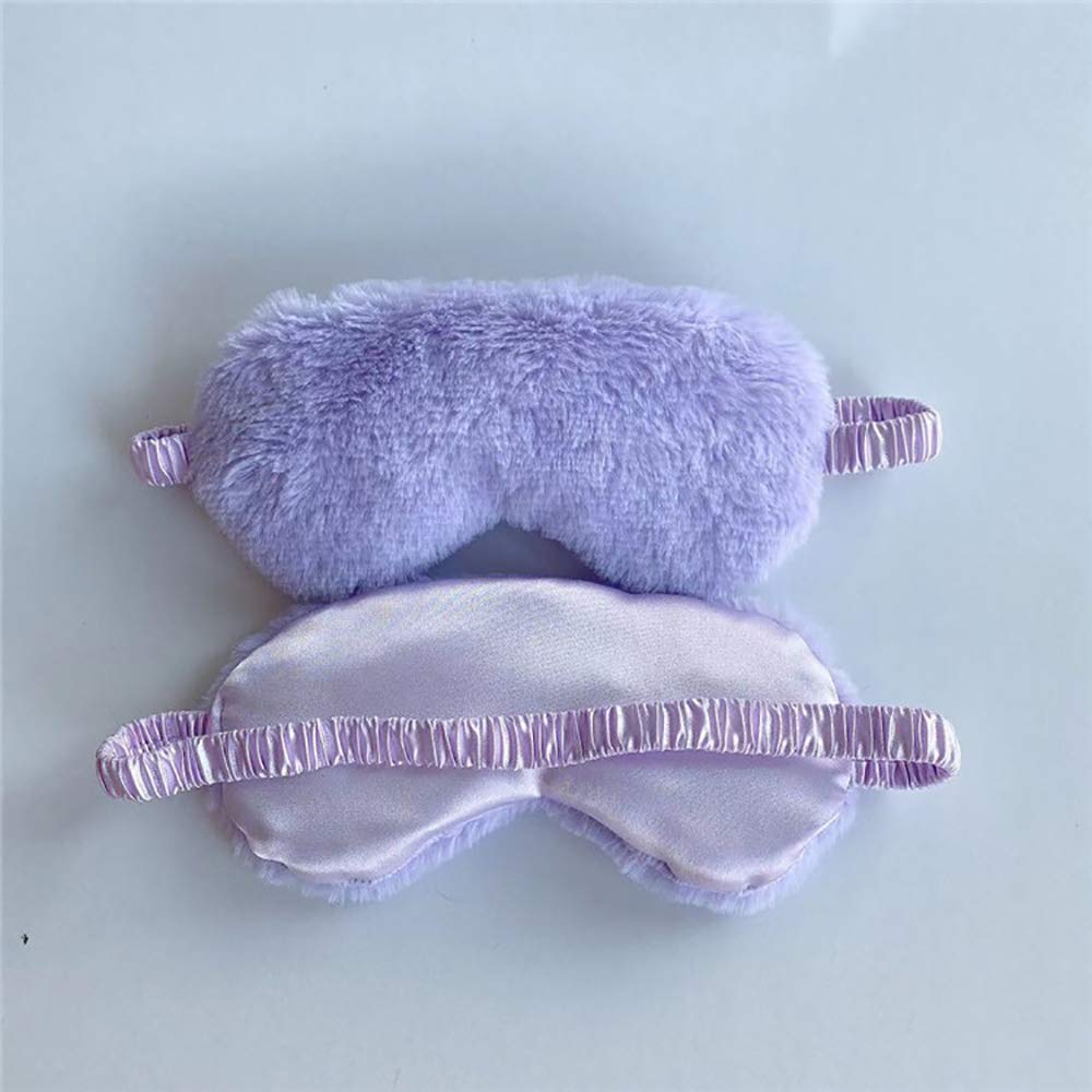 RAYNAG 4 Pack Soft Plush Sleep Mask - Comfortable Blindfold Eye Cover for Sleeping, Travel & Relaxation - Cozy Fluffy Furry Design with Silky Fabric Backing - Perfect Gift for Sleepovers, Birthdays & Party Favors (Purple) - Ideal for Night Use, Airplane Travel & Nap Time