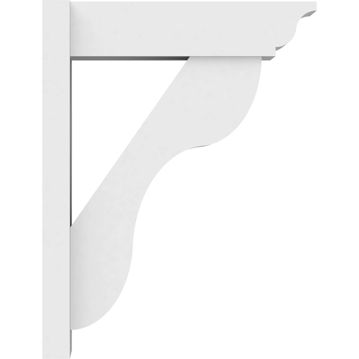 Ekena Millwork OUTP07X20X26CAR01 Carmel Architectural Grade PVC Outlooker with Traditional Ends, 7