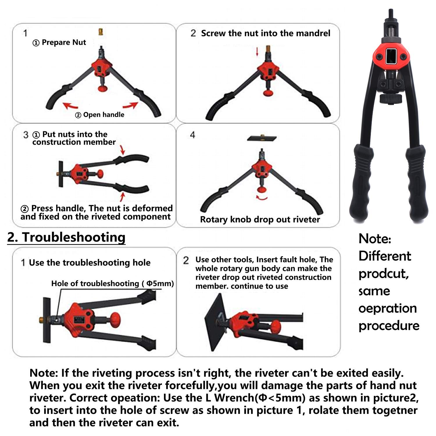 Professional Rivet Gun Tool Kit - 330mm (13
