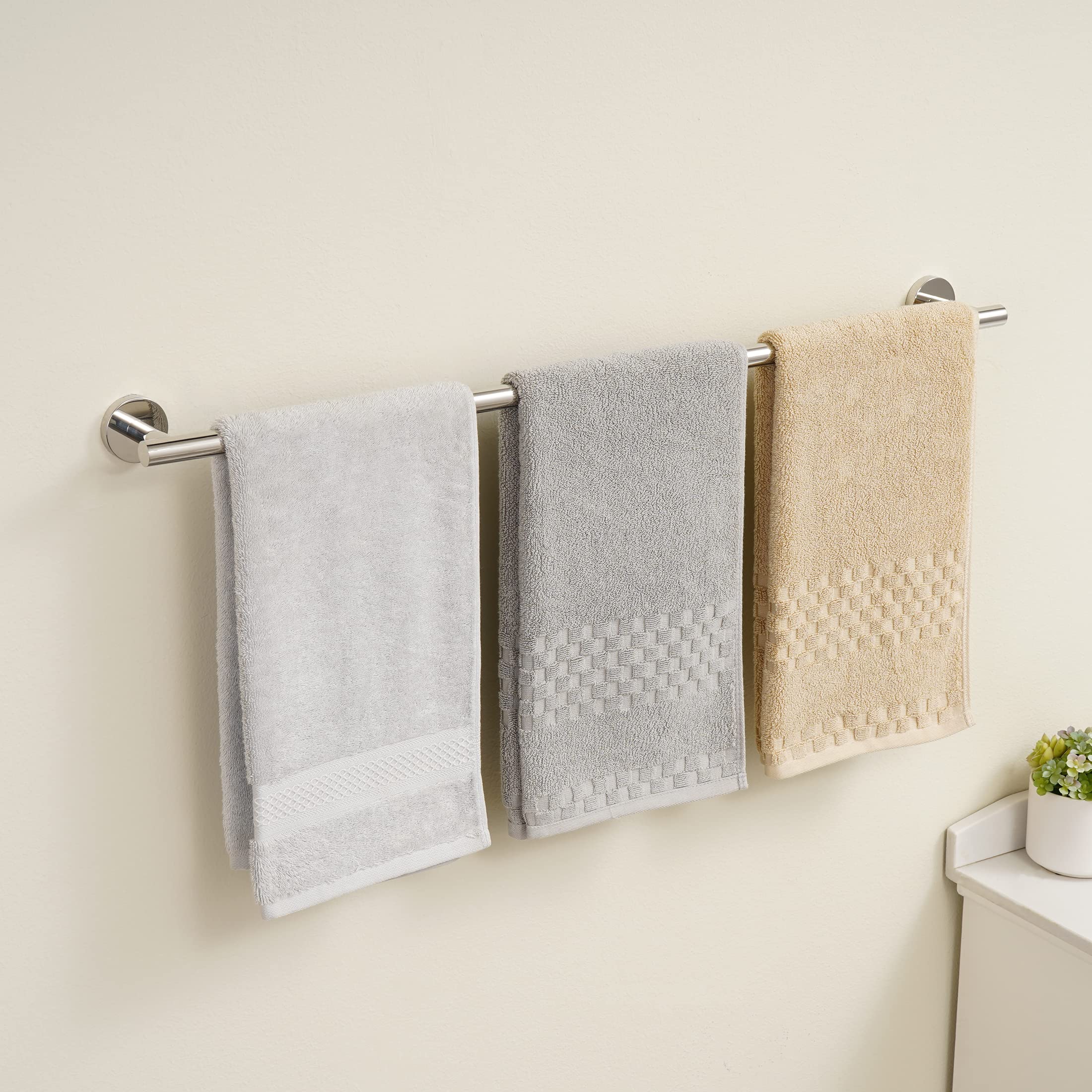 KES 29.5 Inch Stainless Steel Towel Bar - Rustproof SUS304 Bathroom Towel Holder for Shower & Hand Towels, Wall Mounted Polished Finish (31.9 Inch Total Length) - Perfect for Bathrooms, Showers, and Spa Areas