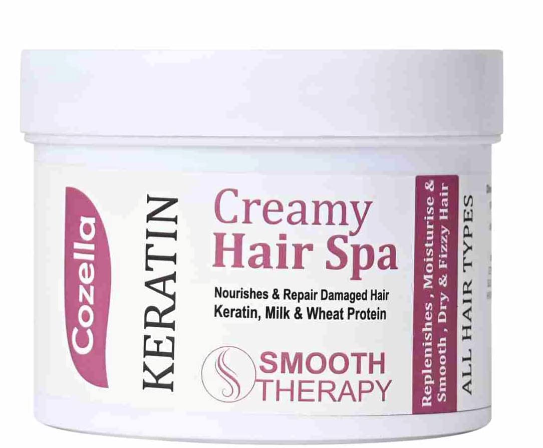 Cozella Keratin Creamy Hair SPA Treatment - Deep Nourishing & Repair for Damaged Hair with Keratin, Milk & Wheat Protein - Sulfate & Paraben Free Smooth Therapy for All Hair Types - 500ml - Perfect for Salon-Style Hair Care at Home