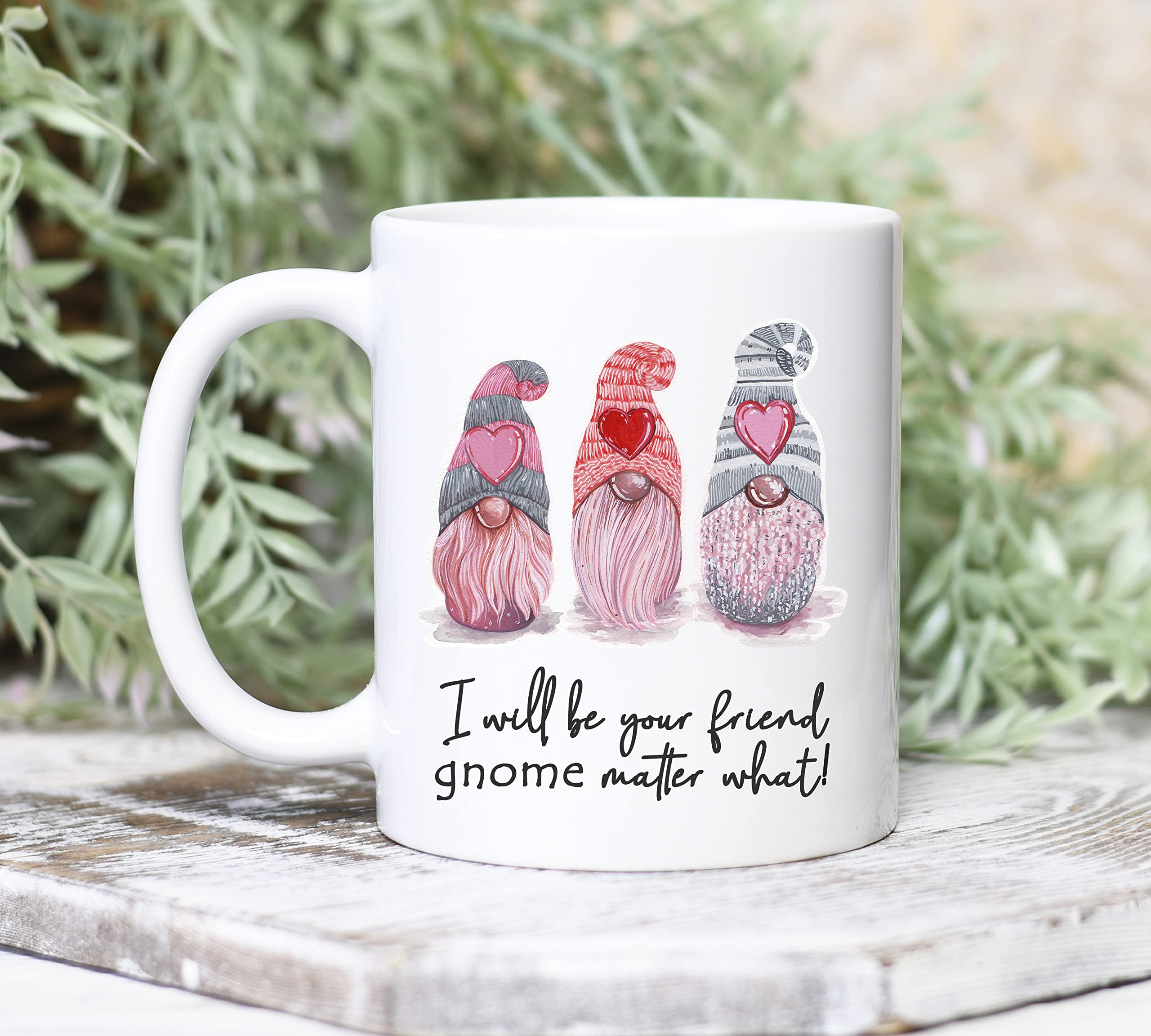 Friendship Gnome Love Mug for Women - Perfect Gift for Girlfriend, Coffee Lover, BFF & Best Friend - Valentine's Day Present for Home, Office & Cozy Moments