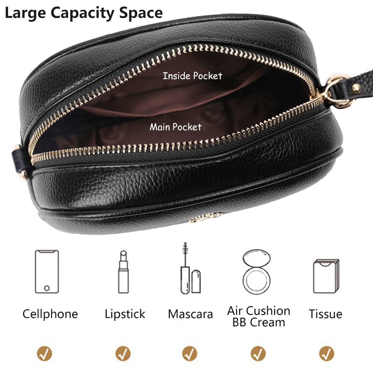 Stylish Women's Small Crossbody Bag - PU Leather Shoulder Purse with Phone Pocket | Multi-Functional Wallet Handbag for Daily Use, Travel & Shopping