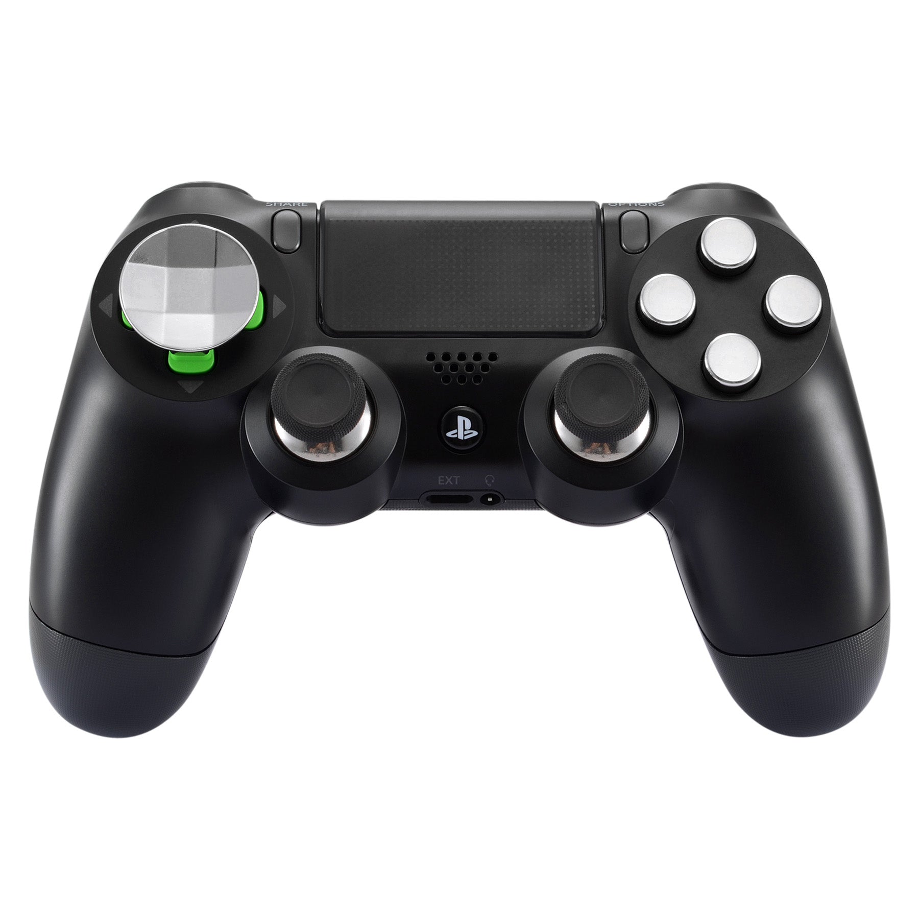 eXtremeRate Magnetic Metal Bullet Buttons & D-Pads - Aluminum Thumbsticks with Adjustable Height - 31-in-1 Replacement Parts Kit for All PS4 Controller Models (P4J1004) - Perfect for Gaming, Customization & Controller Repair