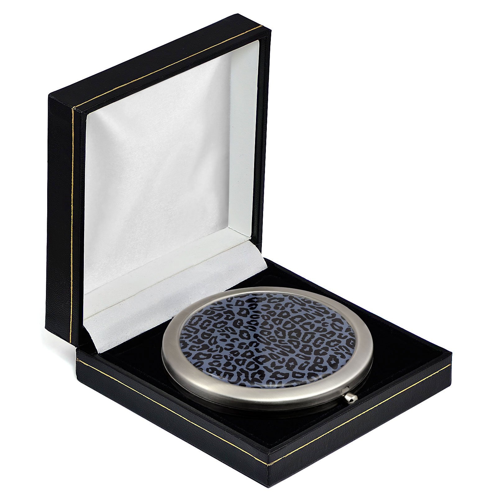 Portable Animal Design Compact Mirror with Stainless Steel Frame & Gift Box - Perfect for Travel, Makeup, and Handbag Essentials | Pocket Magnifying Mirror for On-the-Go Touch Ups