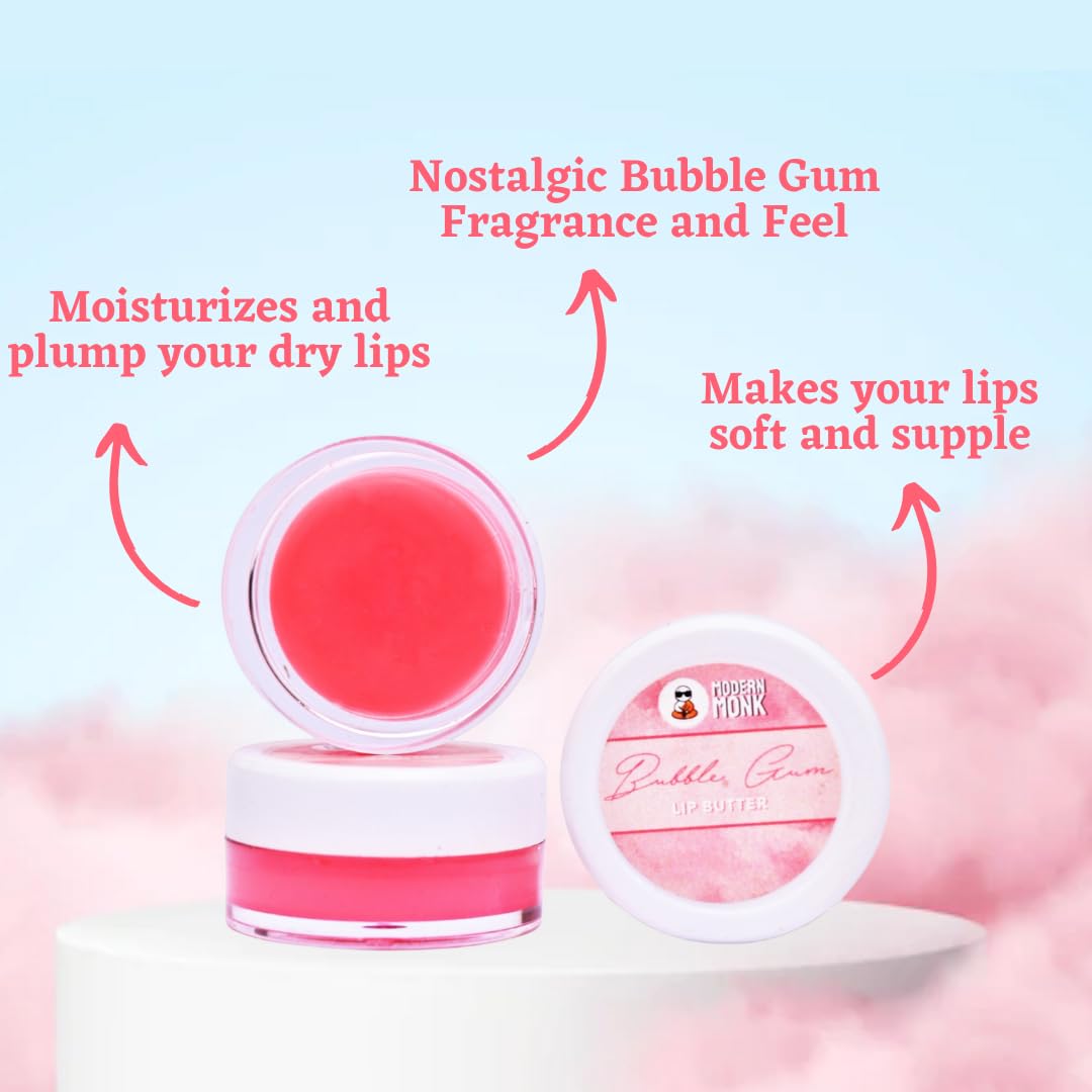 Bubble Gum Lip Butter for Soft, Pink Lips - Nourishing, Fragrant, Reduces Pigmentation - Ideal for Men & Women (6 gm) - Perfect for Daily Use & On-the-Go Hydration