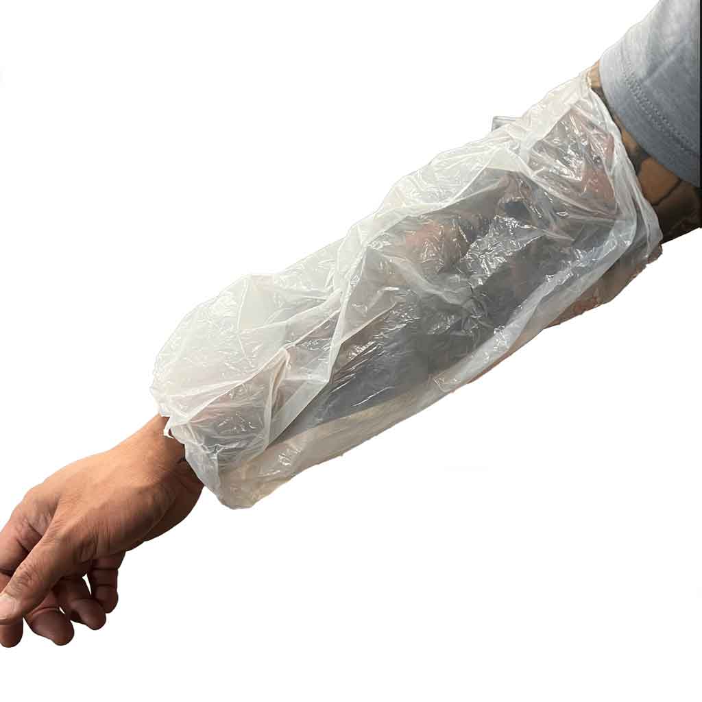 Disposable White Arm Sleeve Covers - 100 Pack | Food Service, Tattoo, Medical, Salon & Tattoo Protection Sleeves