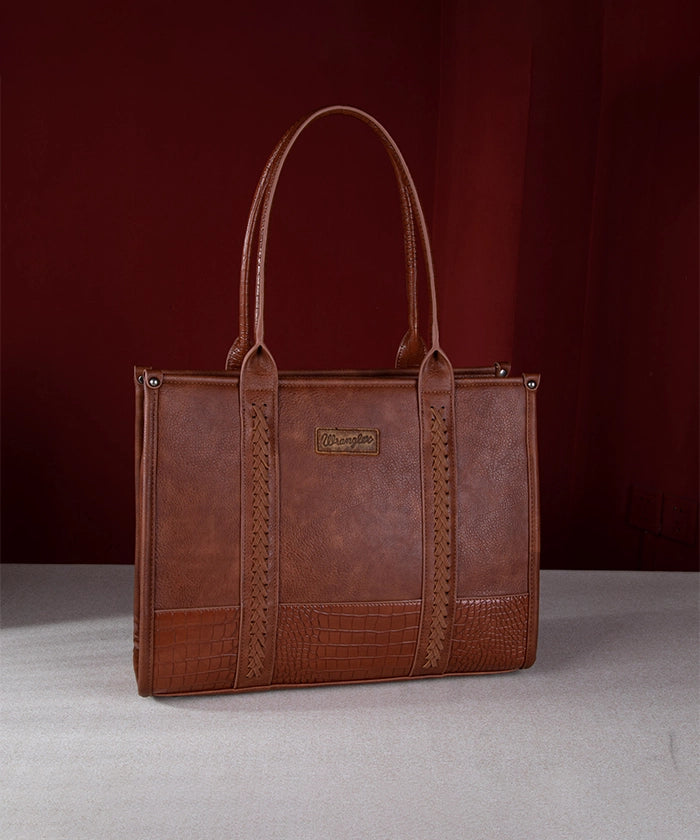 Wrangler Cow Print Wide Tote Bag - Stylish & Spacious Women's Handbag for Work, Travel & Shopping