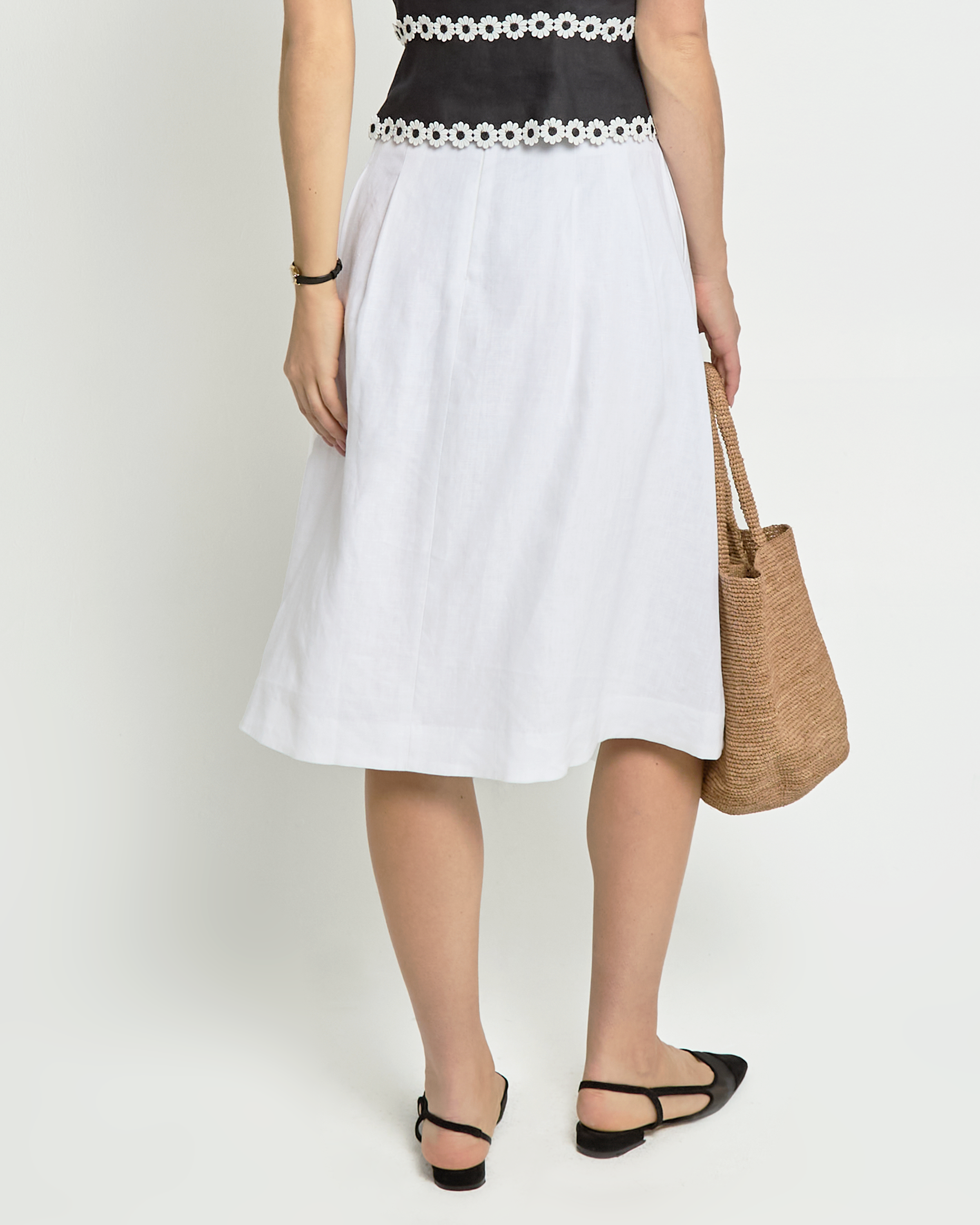 Lucie Linen Skirt for Women - Breathable Summer Midi Skirt with Pockets | Perfect for Beach Vacations, Casual Outings & Boho Style Outfits