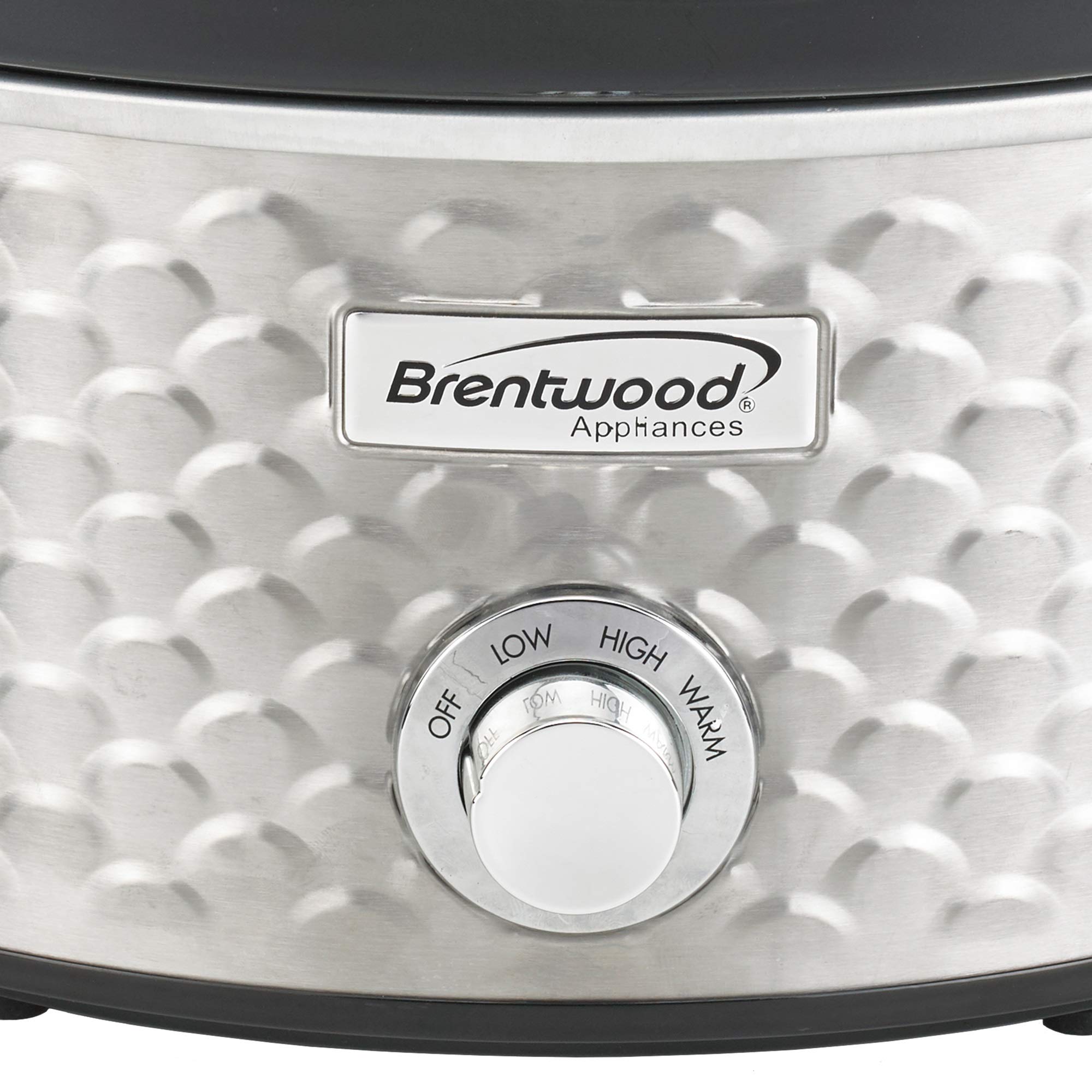 Brentwood SC-140S 4.5 Quart Stainless Steel Slow Cooker with Scallop Design - Perfect for Family Dinners, Potlucks & Meal Prep