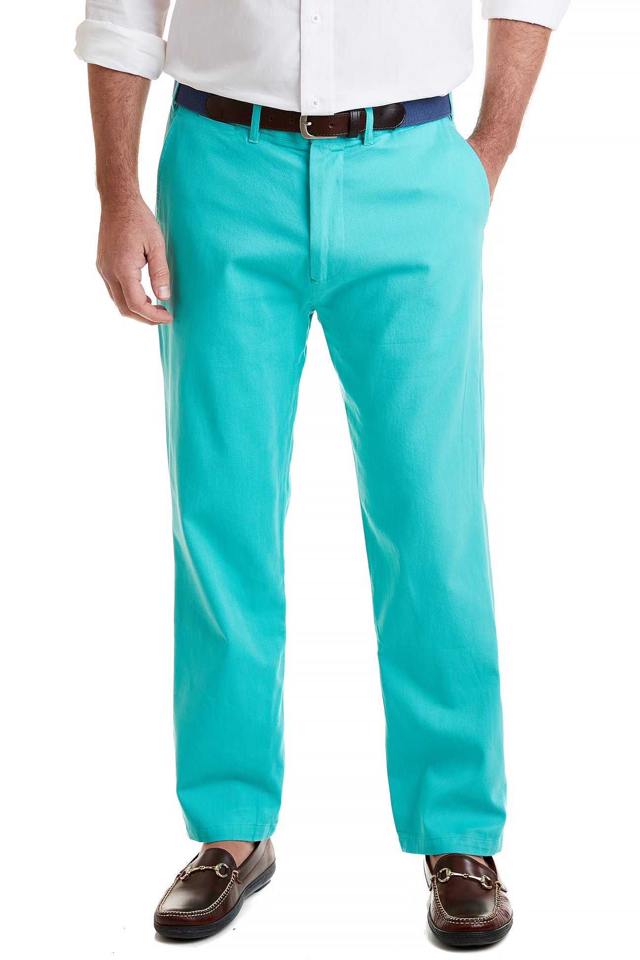 Stretch Twill Harbor Pant in Aquatic Green - Comfortable & Stylish Casual Pants for Men & Women - Perfect for Work, Travel & Outdoor Activities