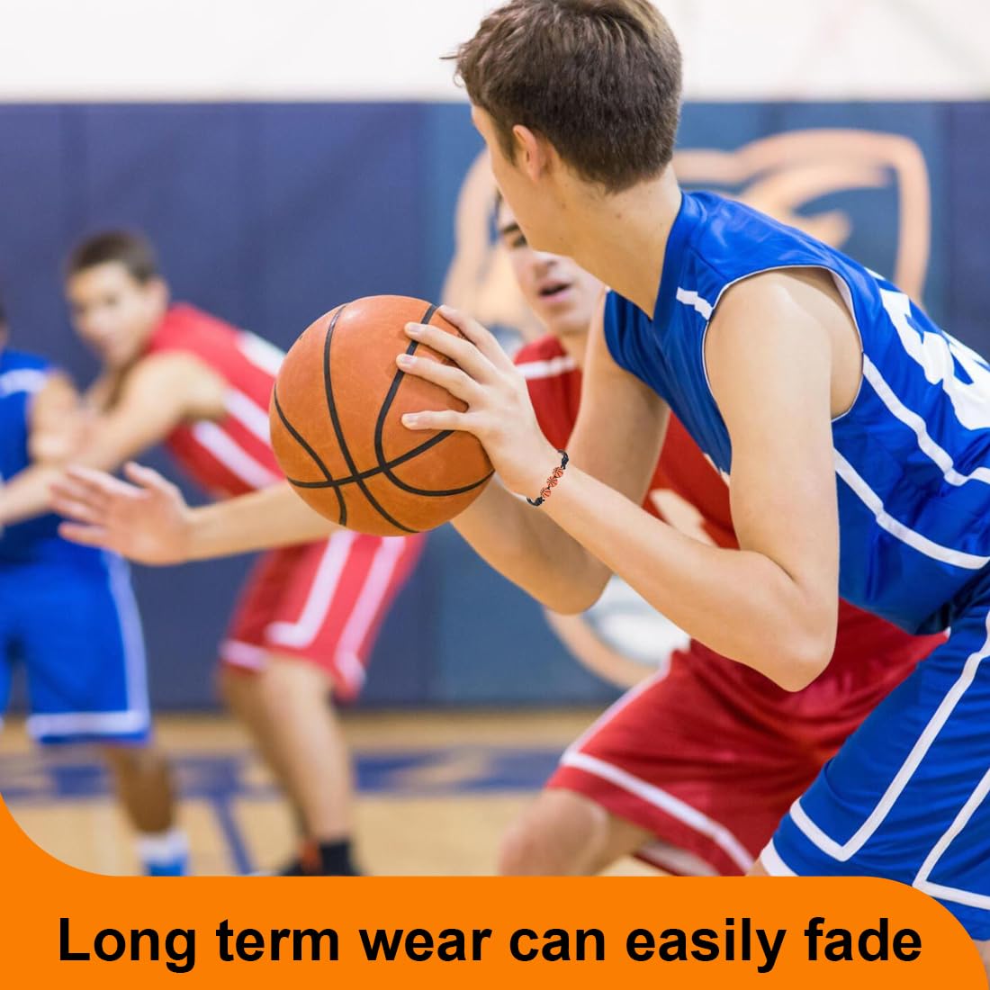 WeddHuis 10Pcs Adjustable Basketball Bracelets for Kids Teens Adults - Game Day Sports Accessories