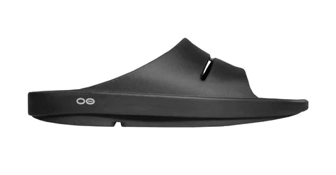 OOFOS Unisex OOahh Recovery Sandals - Black | Comfortable Post-Workout Shoes for Men & Women | Perfect for Running, Walking & Relaxation