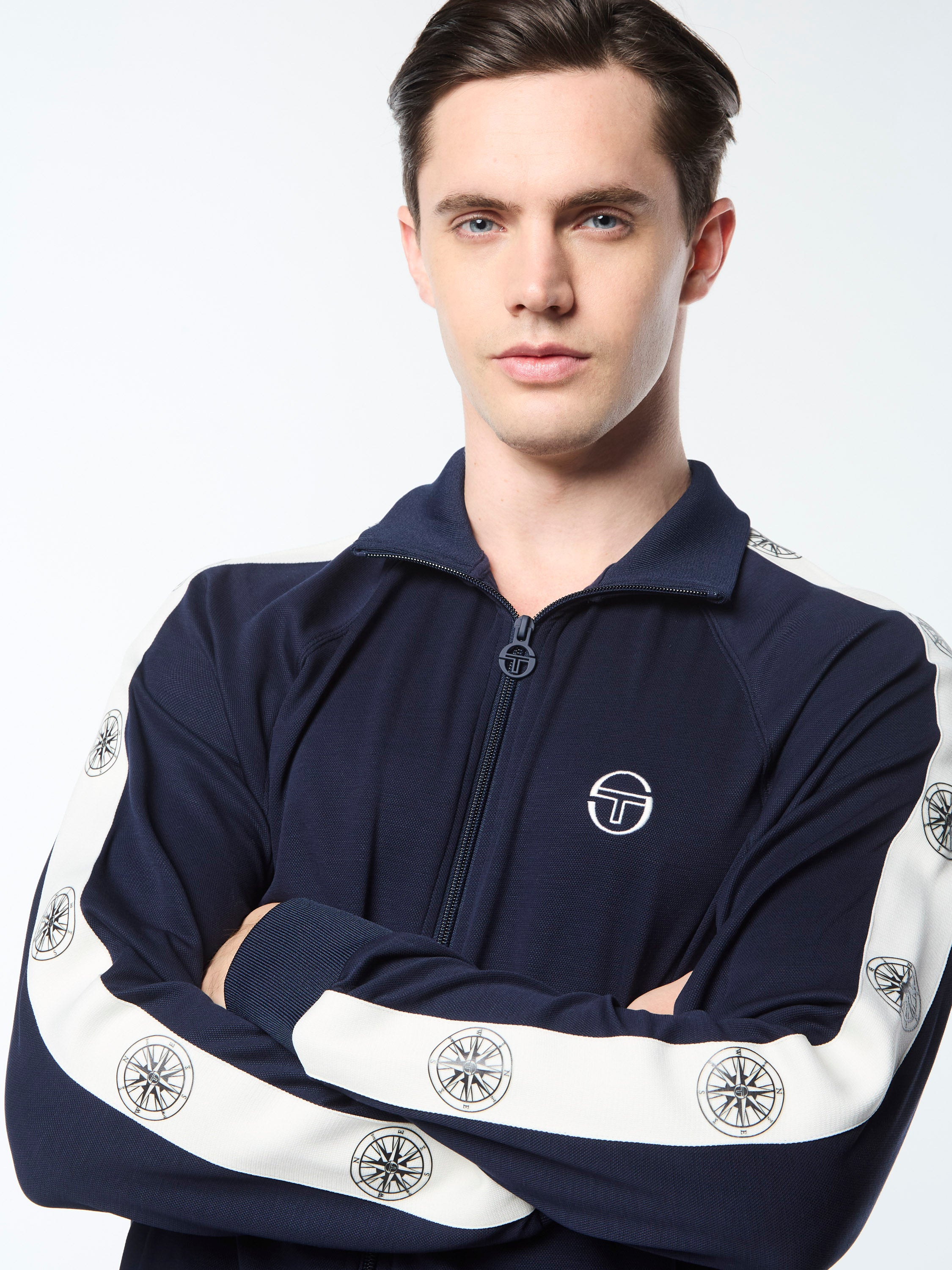 Bussola Men's Track Jacket - Lightweight Waterproof Running Jacket for Outdoor Sports in Maritime Blue | Perfect for Jogging, Hiking & Casual Wear