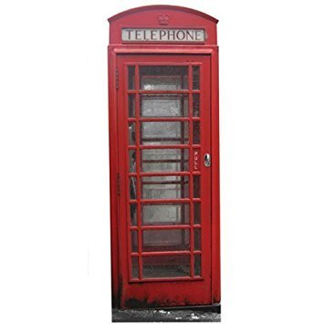 Vintage British Telephone Booth Cardboard Cutout Standee - Life-Size UK Phone Box Decor for Themed Parties, Photo Booths & Home Theater Backdrops | Perfect for British Pub, Harry Potter & London-Themed Events
