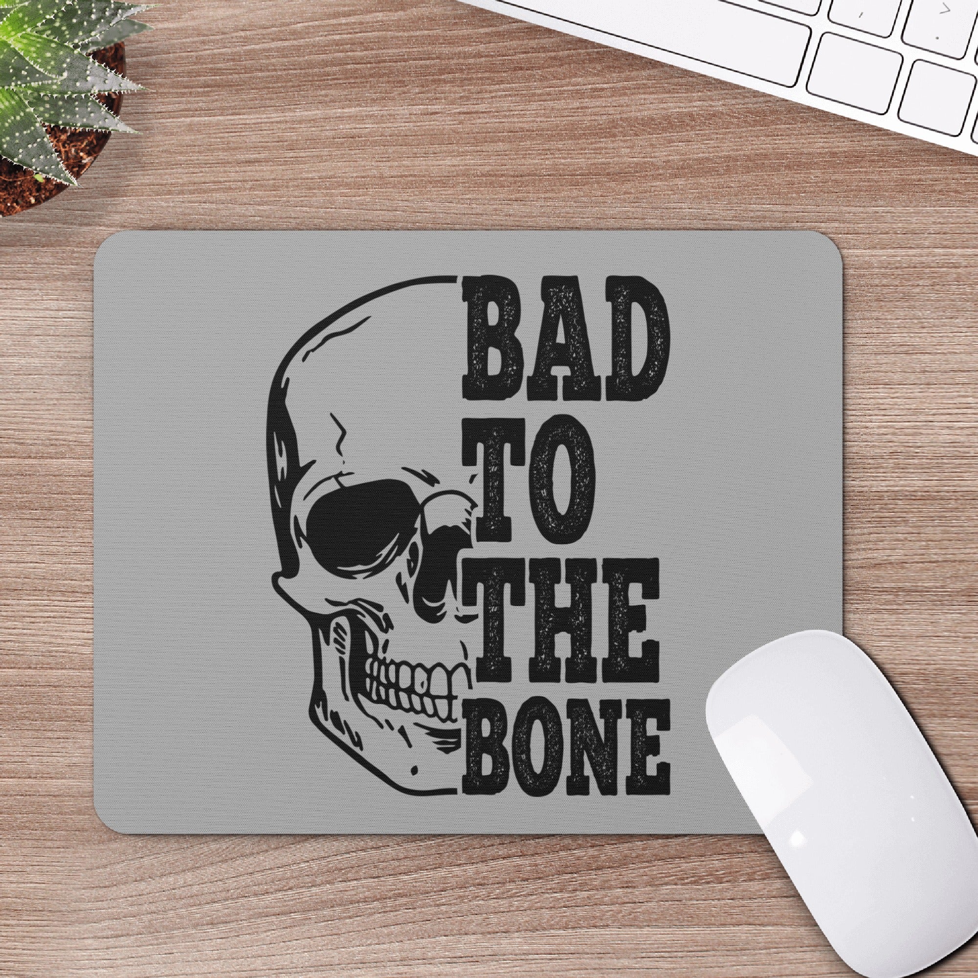 Bad To The Bone Gaming Mouse Pad - Non-Slip Rubber Base, Smooth Surface for Precision Control - Perfect for PC, Laptop, Office & Gaming Setup