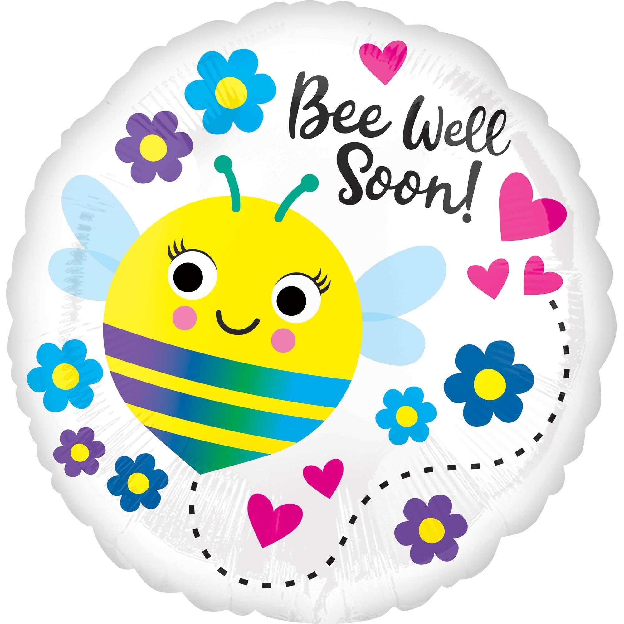 45cm Standard HX Bee Well Soon Balloon - Get Well Soon Gift for Hospital Patients, Cheer Up Recovery Decorations for Kids & Adults