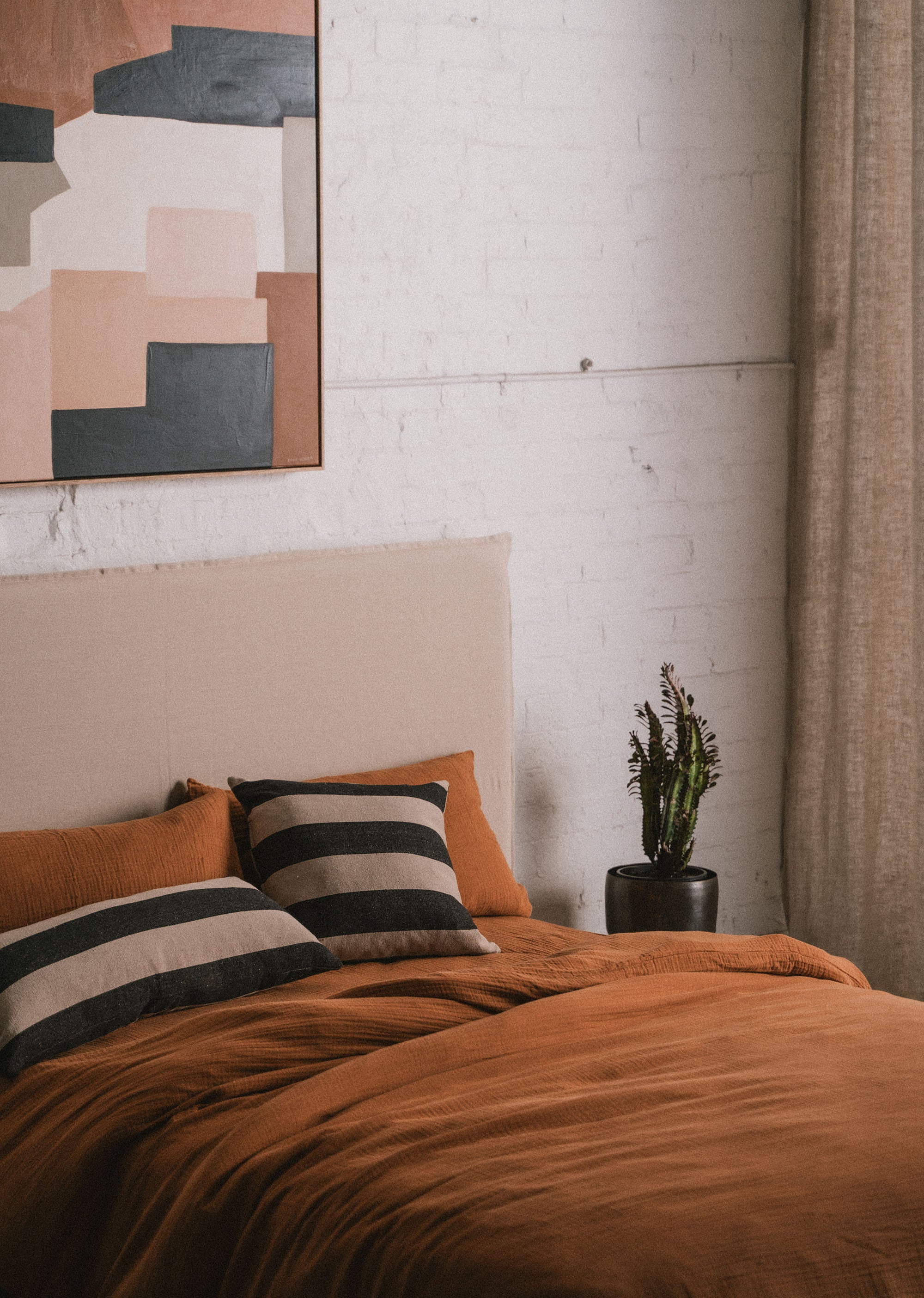 Premium Enes Pillowcases Set of 2 - Soft & Breathable Terracotta Cotton Pillow Covers for Bedroom, Living Room & Guest Room - Home Decor Essentials