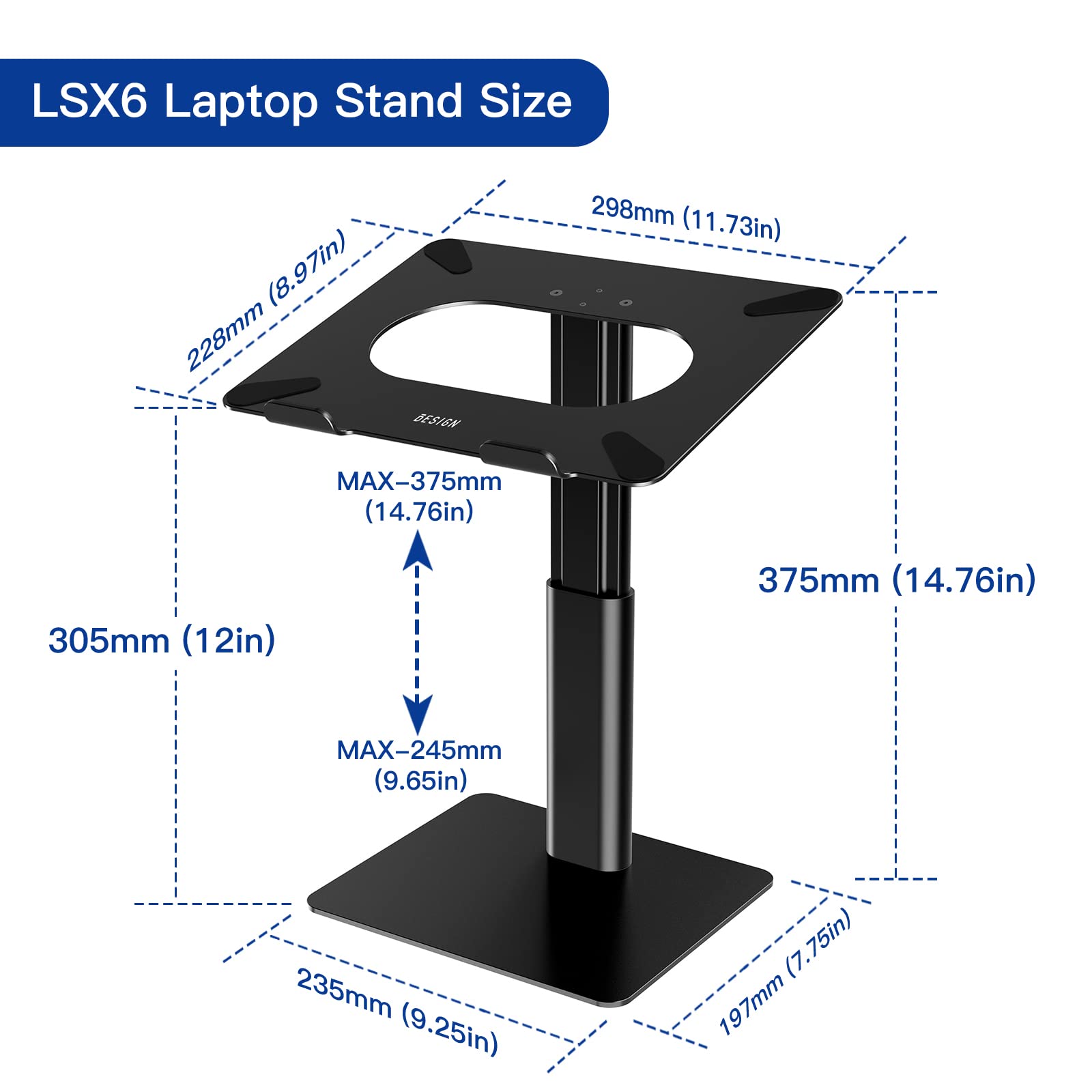 BESIGN LSX6 Ergonomic Adjustable Laptop Stand for 10-14