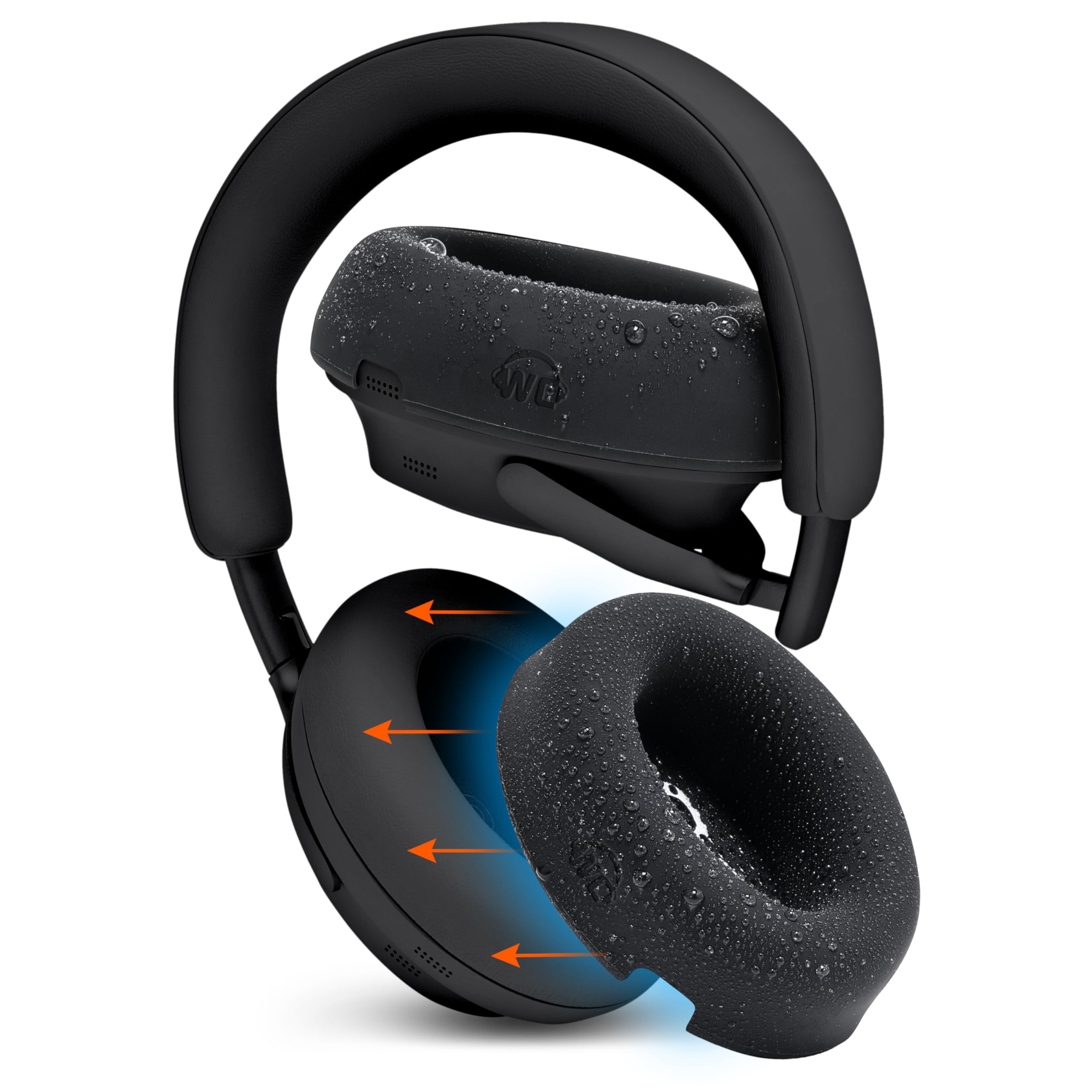 Wicked Cushions WC SweatZ QC Ultra V2 - Replacement Earpad Covers for Bose QuietComfort Ultra Headphones | Sweatproof, Washable, Protective Cushions | Perfect for Workouts, Travel & Noise Cancellation | Black