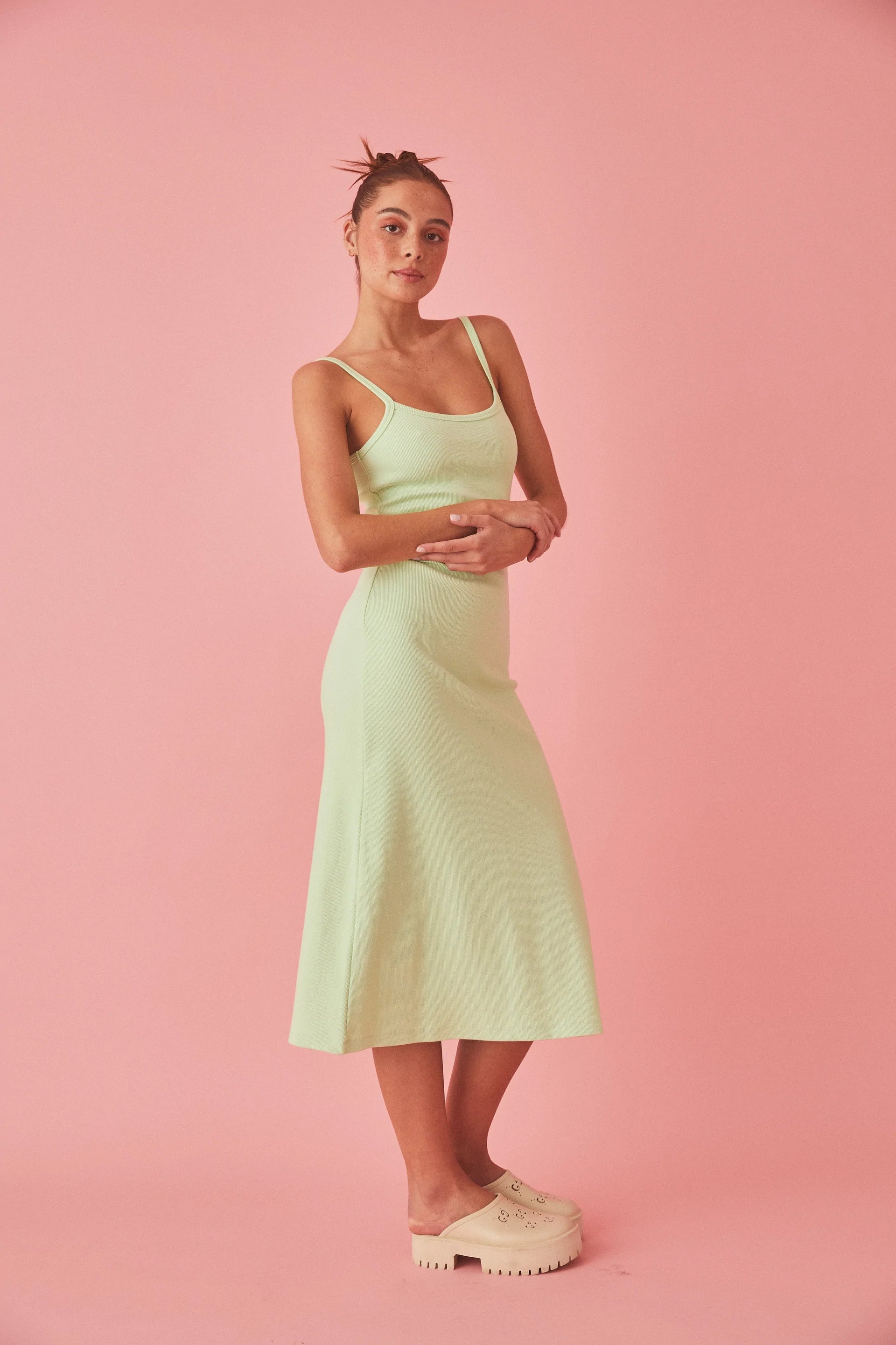 Elegant A-Line Midi Dress in Mint Green - Perfect for Summer Weddings, Garden Parties & Casual Outings