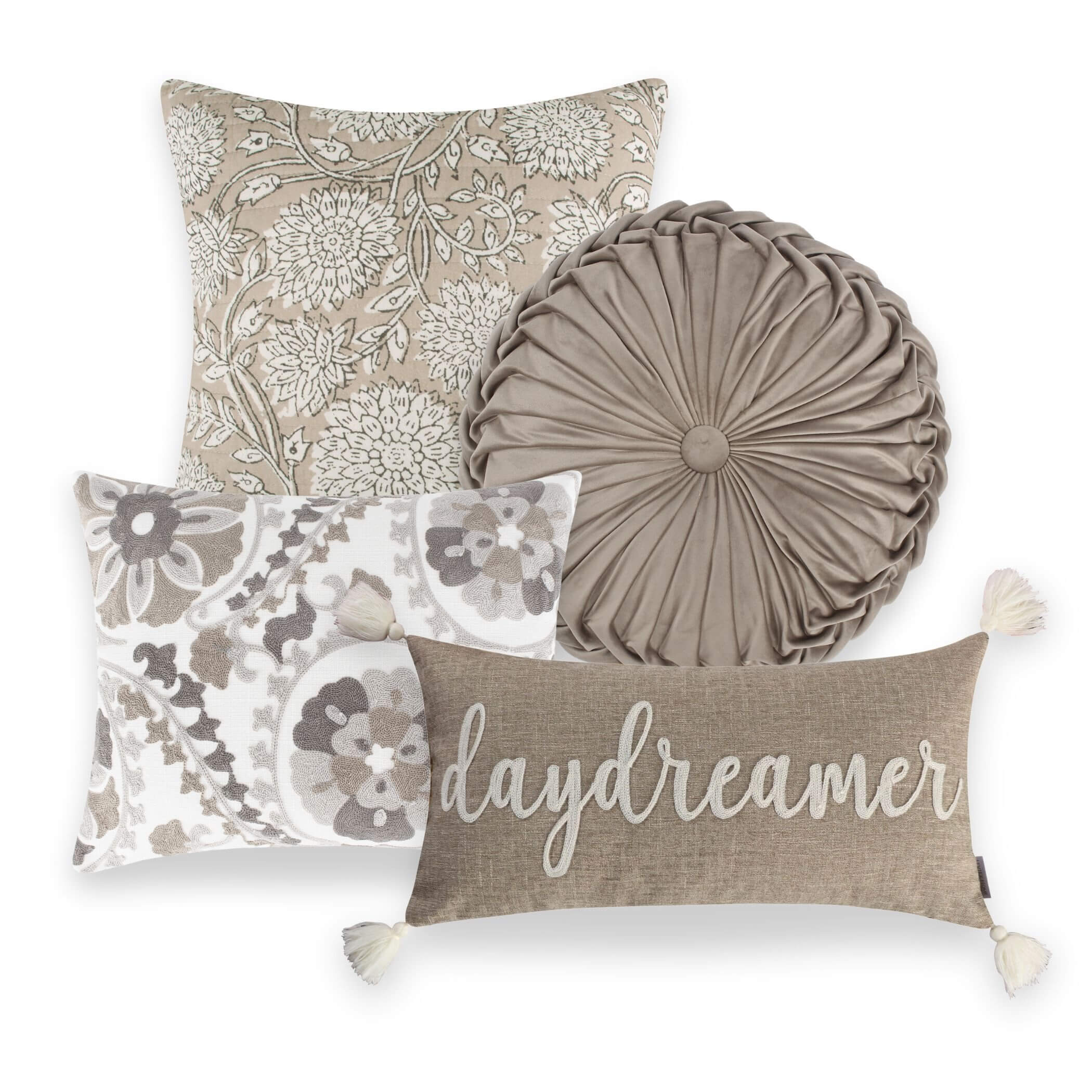 Soft Taupe Throw Pillow Set of 2 - Cozy Decorative Cushions for Sofa, Bed & Home Decor - Perfect for Living Room, Bedroom & Dorm Comfort