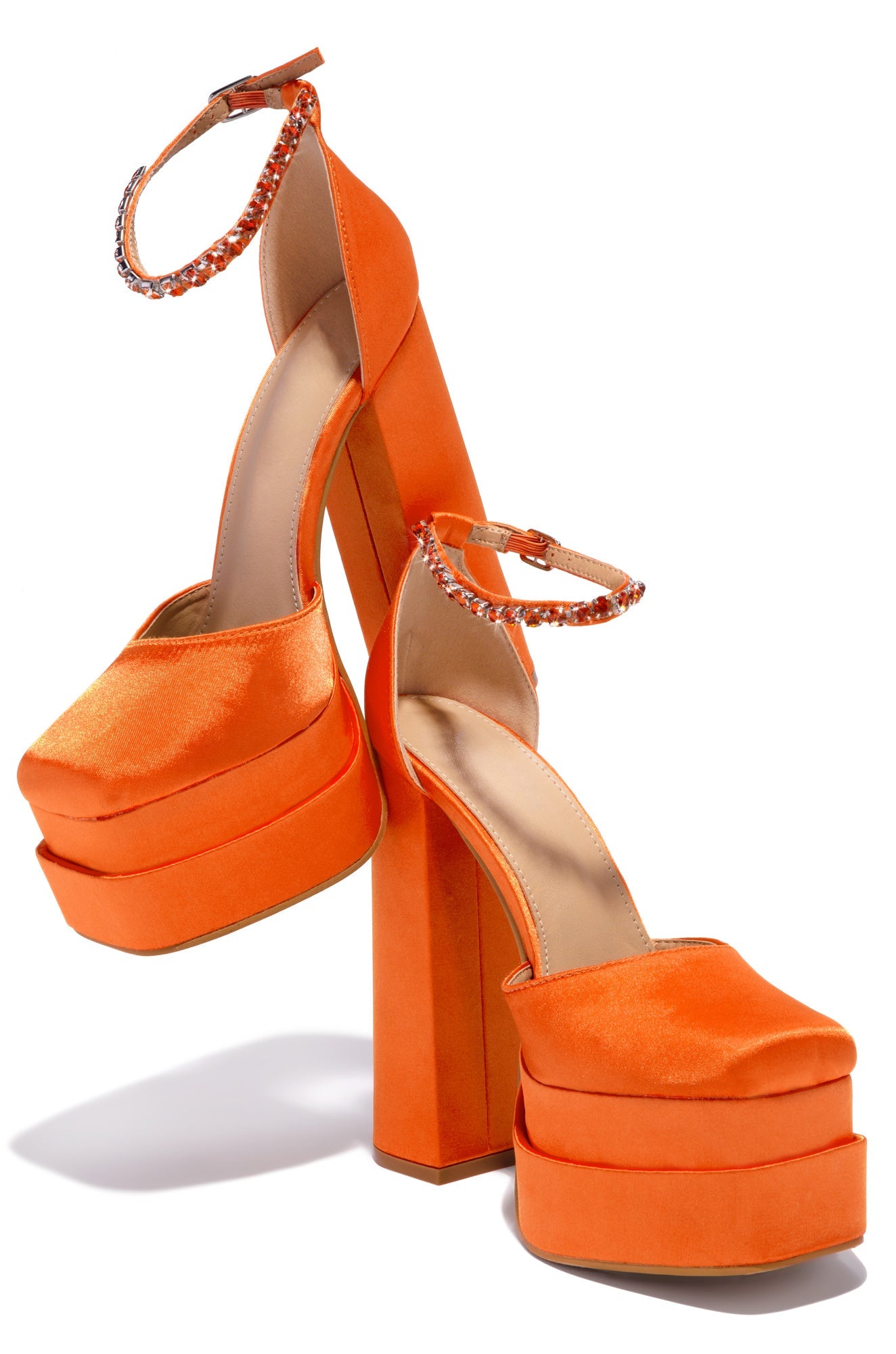 Elana Heel Orange - Women's Fashion High Heels for Parties, Weddings & Evening Events | Comfortable Dress Shoes