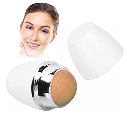 Oil Absorbing Volcanic Roller for Face | Portable Volcanic Stone Oil Absorbing Ball | Pore Cleansing & Massage Tool | White | Perfect for Travel, Gym & On-the-Go Skincare