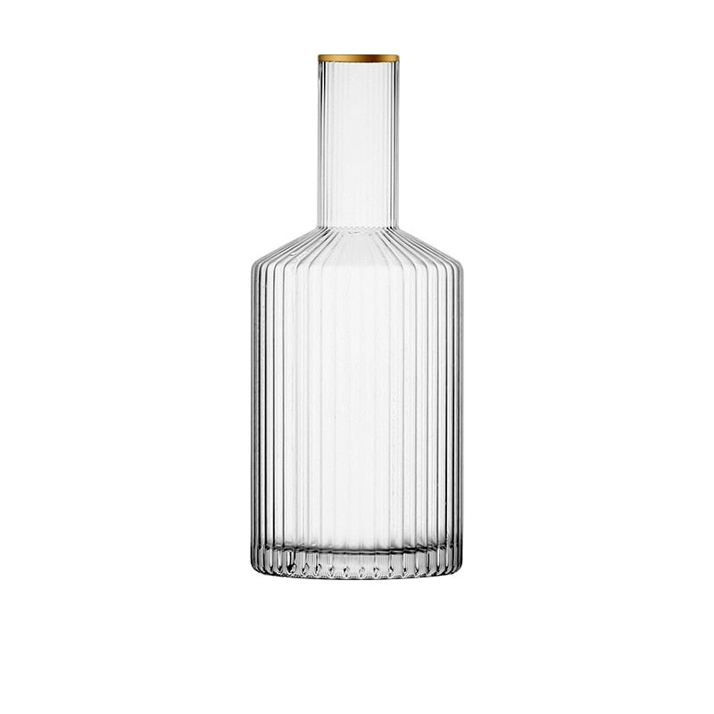 Jules Ripple Carafe and Glass Set - Elegant Water Pitcher with Matching Drinking Glasses for Home, Dining, and Entertaining | Perfect for Iced Tea, Lemonade, and Cocktails