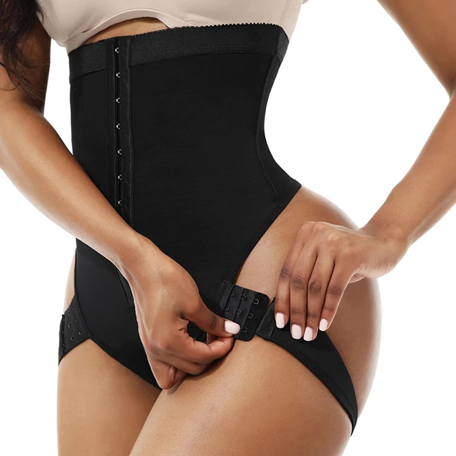 Plus Size Shapewear for Women - High Waist Tummy Control Body Shaper with Front Buckle & Lace Trim | Hip Lift Underwear for Special Occasions & Everyday Wear
