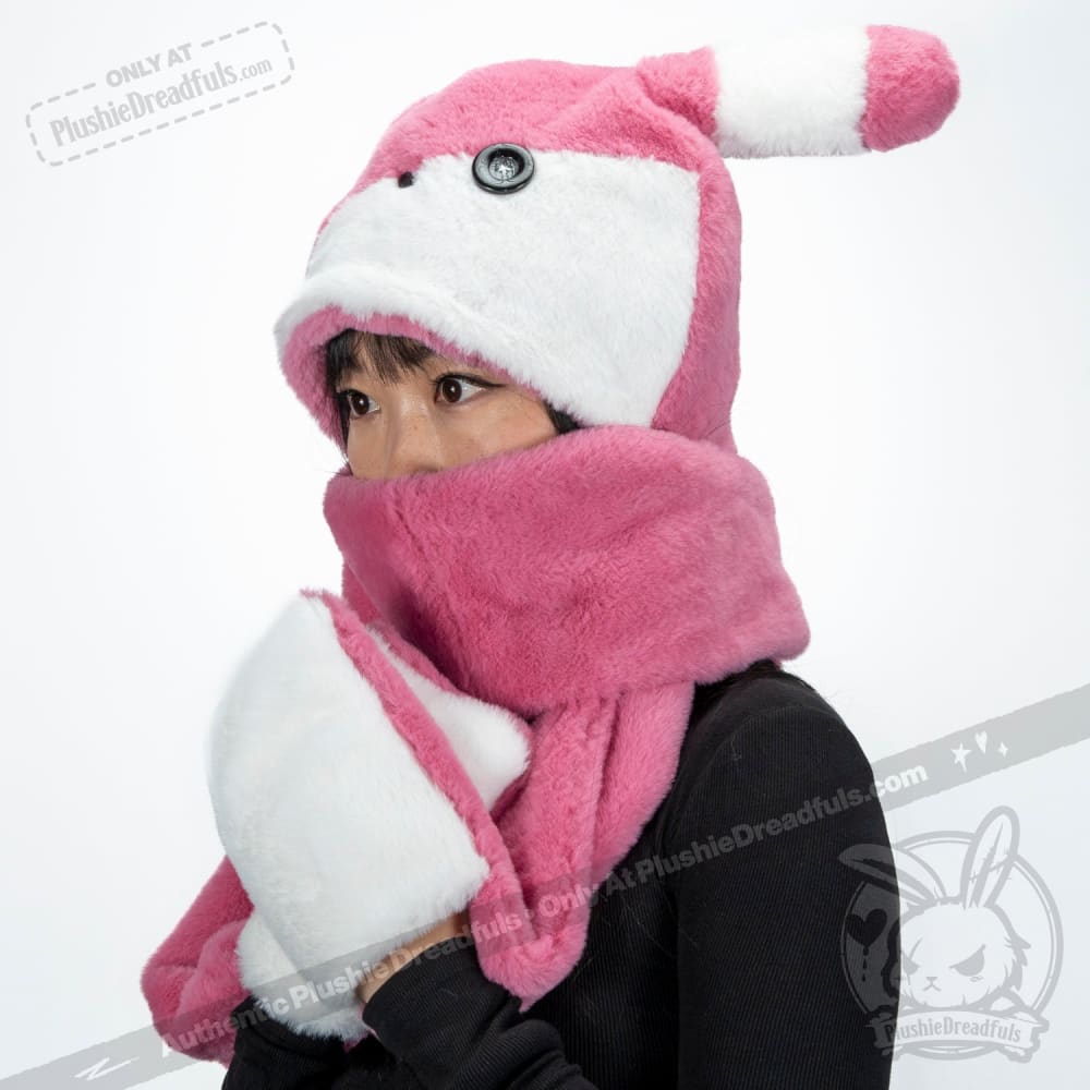 Scoodie Dreadful BPD Rabbit Scarf Hoodie - Cozy Winter Wear for Women, Cute Animal Print Fashion Hooded Scarf - Perfect for Cold Weather, Outdoor Activities & Mental Health Awareness