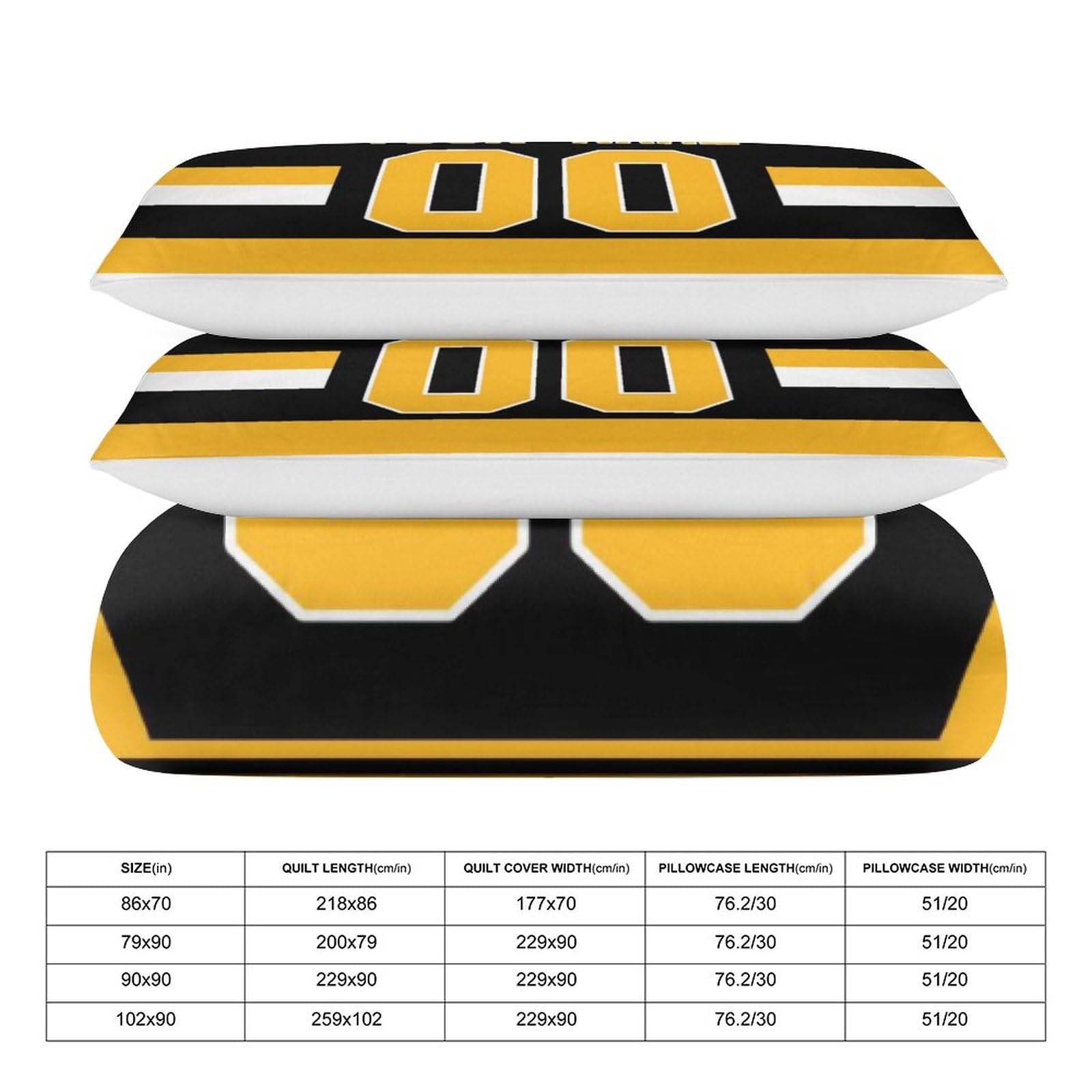 Custom Hockey Comforter Set - 3 Piece Bedding (Comforter + 2 Pillowcases) for Hockey Fans | Personalized Name & Number | Soft, Lightweight Quilt | Sports Themed Bedroom Decor | Perfect for Game Nights & Fan Gifts