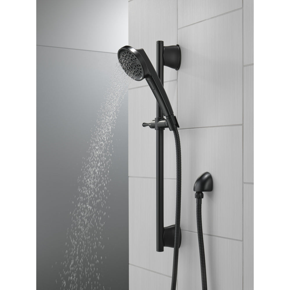 Delta Matte Black 3-Setting Hand Shower with Slide Bar - Adjustable Rainfall, Massage & Jet Spray Modes for Bathroom & Spa Experience (Model 51386 BL)