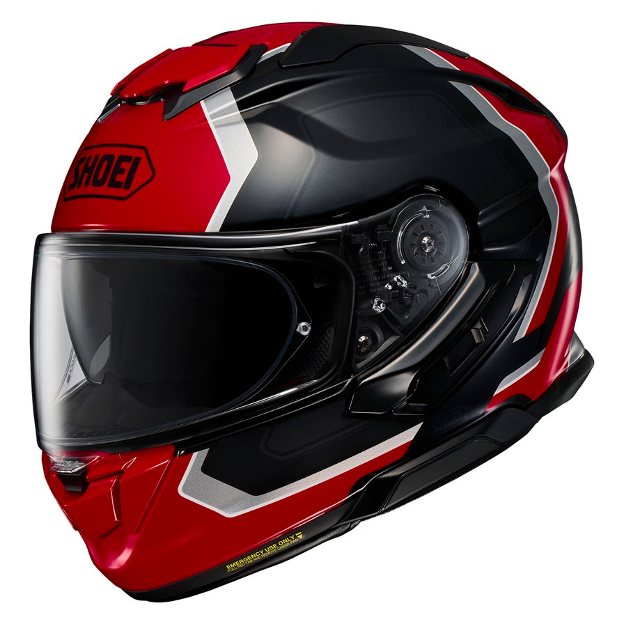 Shoei GT Air 3 Realm Black Red Silver Motorcycle Helmet - Full Face DOT & ECE Certified for Men & Women - Comfortable & Lightweight for Long Rides, Commuting & Touring