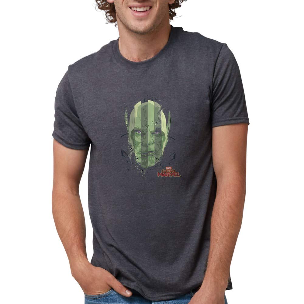 Captain Marvel Talos Skrull Men's Tri-Blend T-Shirt - Soft & Comfortable Superhero Graphic Tee for Casual Wear, Cosplay & Marvel Fan Gifts