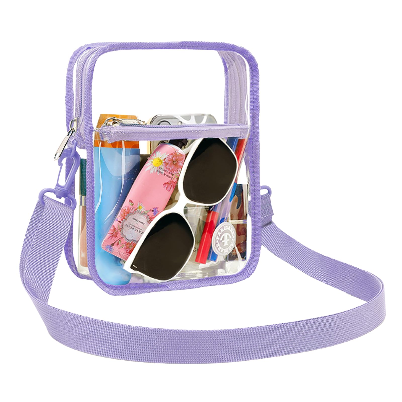 Stadium Approved Clear Crossbody Bag for Women - Transparent Purse with Front Pocket for Concerts, Sports Events & Theme Parks | Fashionable & Secure
