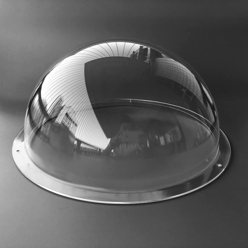OwlCat 13.3 inch (340mm) Clear Acrylic Dome Flange - Replacement CCTV Camera Cover for Indoor/Outdoor Security Systems - Durable Plastic Hemisphere Housing (340x150mm) - Ideal for Surveillance, Parking Lots & Retail Stores