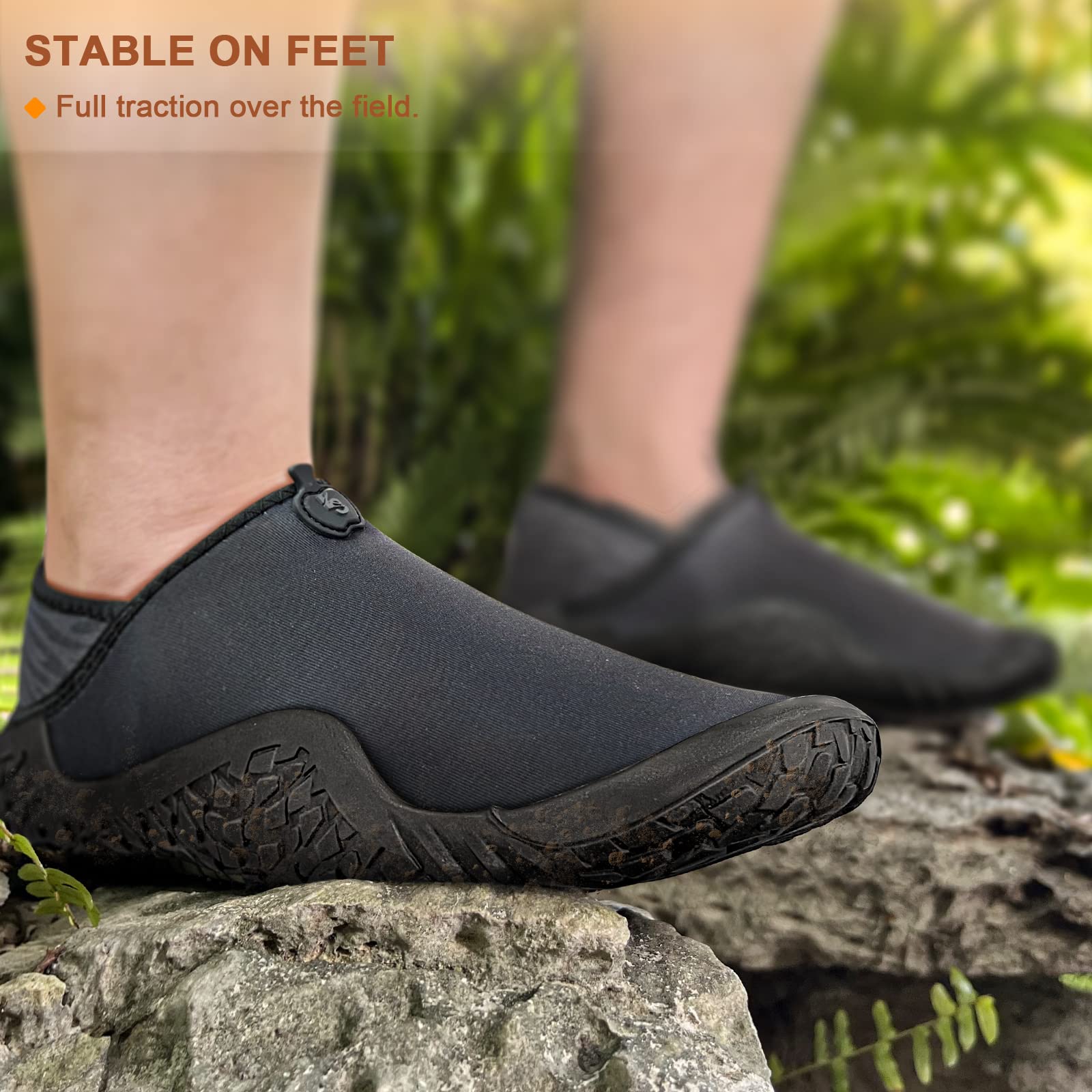 BULLIANT Men's Water Shoes - Slip On Swim Shoes for Beach, Pool & Aqua Sports - Barefoot Quick Dry Shoes with Stretch Fit - Perfect for Swimming, Surfing, Kayaking & Water Activities