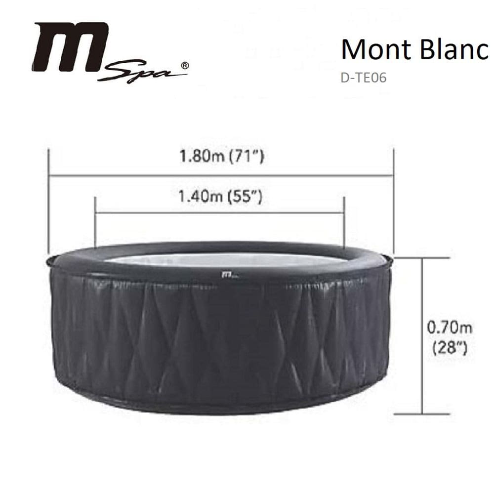MSpa Mont Blanc 4-Person Inflatable Bubble Hot Tub with 120 Air Jets - Portable Outdoor Spa for Relaxation, Hydrotherapy & Backyard Parties (Model MB049)