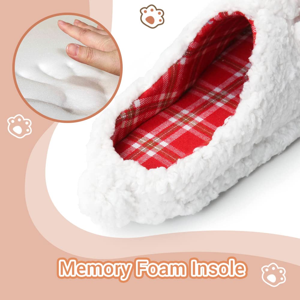 Cozy Fuzzy Animal Slippers for Women & Kids - Non-Slip Memory Foam Winter House Shoes (Dog, Polar Bear, Reindeer Designs) - Perfect for Christmas Gifts, Indoor Comfort & Bedroom Wear