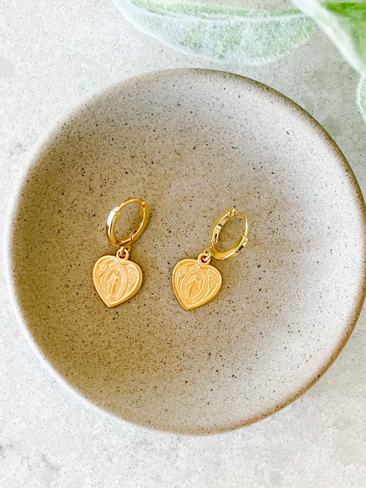 Beautiful Heart Shaped Miraculous Medal Earrings - Religious Jewelry for Women - Perfect Gift for Baptism, First Communion & Everyday Faith Wear