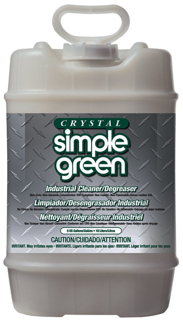 Simple Green 19005 Crystal Industrial Cleaner & Degreaser - 5 Gallon Pail (Pack of 5) | Heavy-Duty Cleaning Solution for Factories, Garages & Workshops | EPA Safer Choice Certified