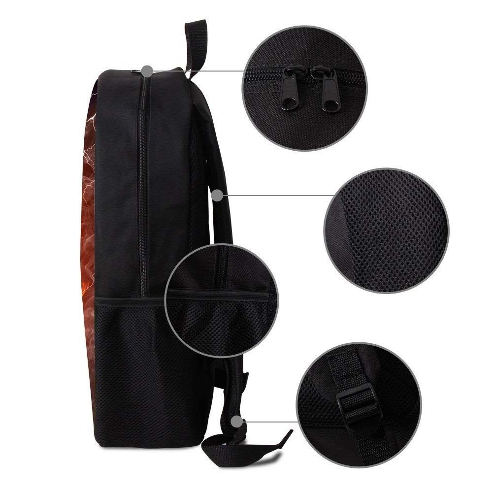 17 Inch Kids Book Bags with Combustion Pattern - Durable School Backpacks for Boys & Girls - Perfect for School, Travel, and Outdoor Adventures