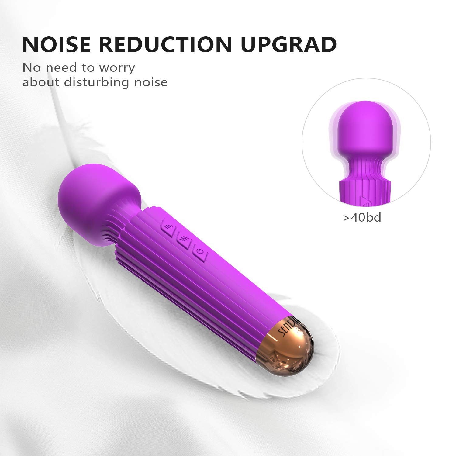 Premium G-Spot Vibrator for Women - 20 Vibration Modes & 8 Speed Settings, USB Rechargeable Waterproof Wand Massager - Quiet Cordless Sex Toy for Her Pleasure (Stripe Purple) - Perfect for Solo Play, Couples Intimacy & Relaxation