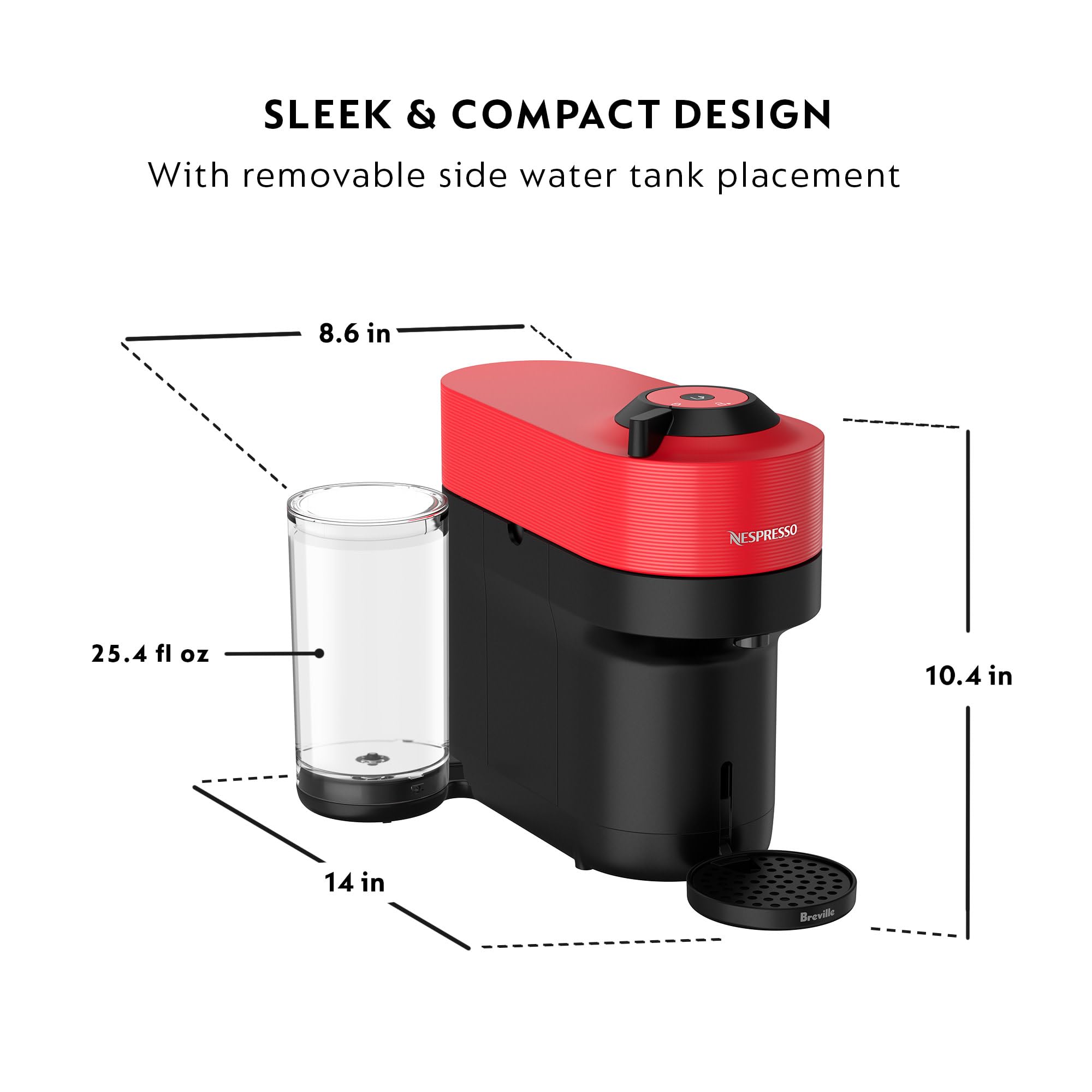 **Nespresso Vertuo Pop+ Coffee and Espresso Machine by Breville - Spicy Red | Compact & Fast Brewing for Home, Office, or Gifts**