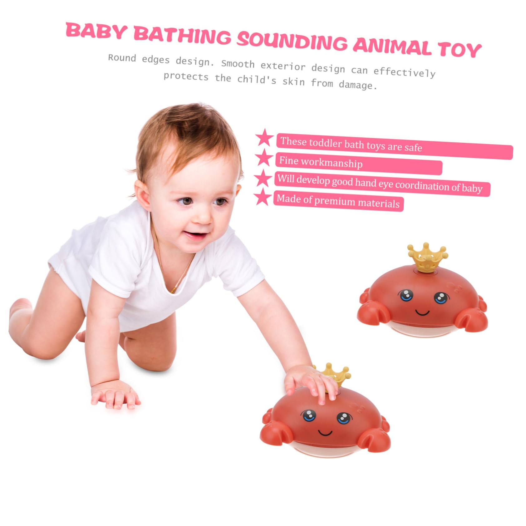 FAVOMOTO 1 Set Orange ABS Induction Water Spray Ball - Bath Toys for Kids, Shower Plaything, Water Spray Toy for Outdoor & Indoor Play - Perfect for Pool, Beach, Bathtime Fun