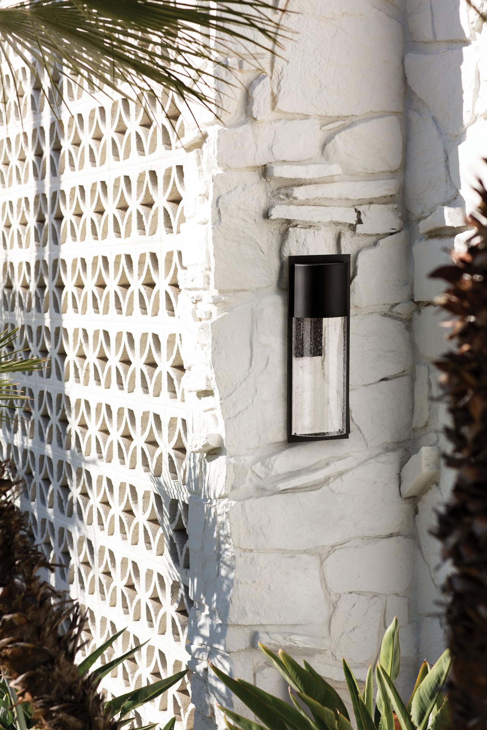 Hinkley Shelter Medium Outdoor LED Wall Mount Lantern - Minimalist Design, Dark Sky Compliant, Solid Aluminum with Clear Seedy Glass in Buckeye Bronze - Perfect for Porch, Patio, and Garden Lighting
