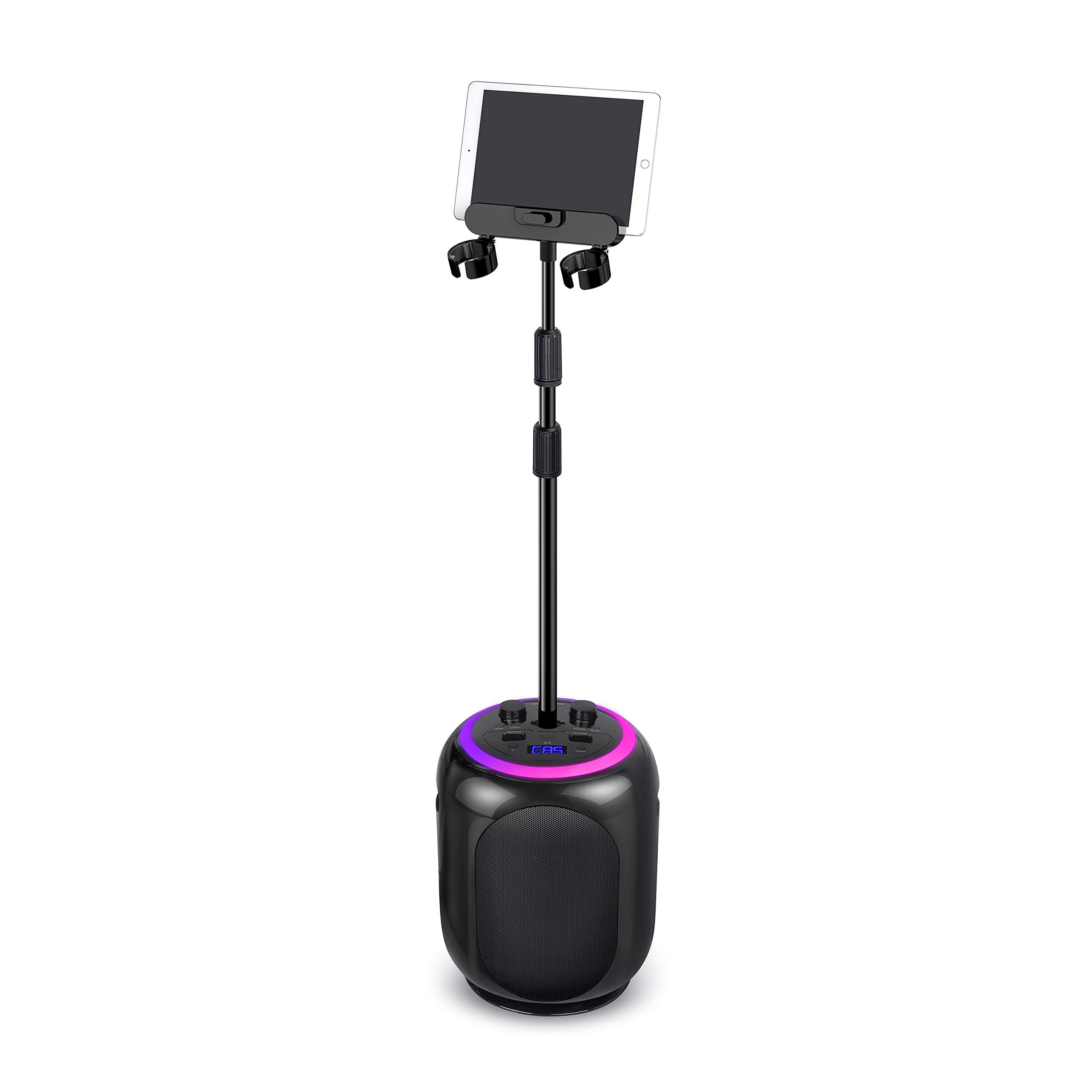 Singing Machine SingCast MAX Bluetooth Karaoke Machine with Video Casting, 35W Party Speaker, Microphone, 22 Voice Effects & Pitch Correction - Portable PA System with LED Lights & Stand for Home Parties, Family Gatherings, Kids Birthday & Entertainment Events
