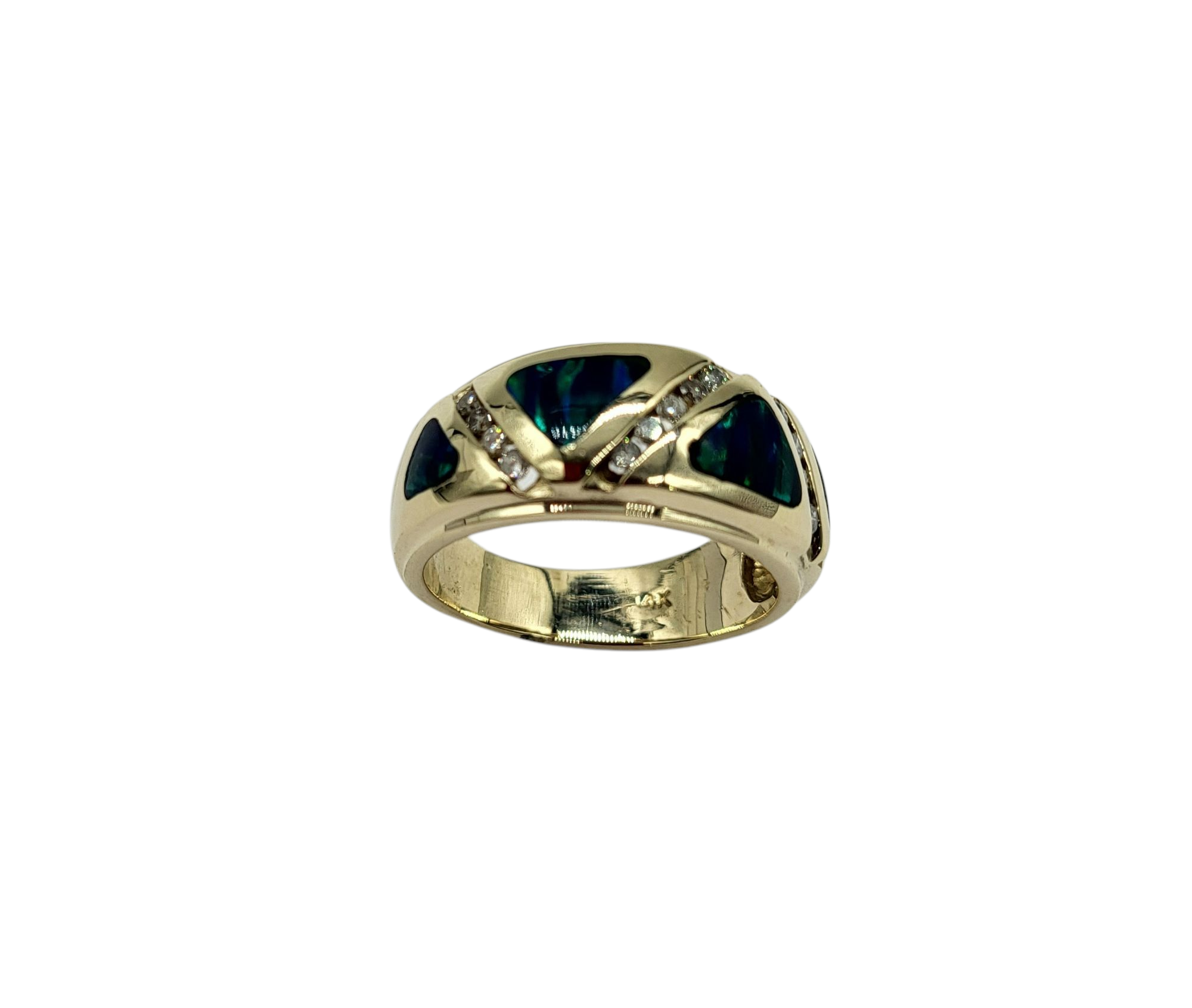 Opal Inlay Men's Ring - Handcrafted Sterling Silver Jewelry for Men | Perfect Gift for Wedding, Anniversary & Special Occasions