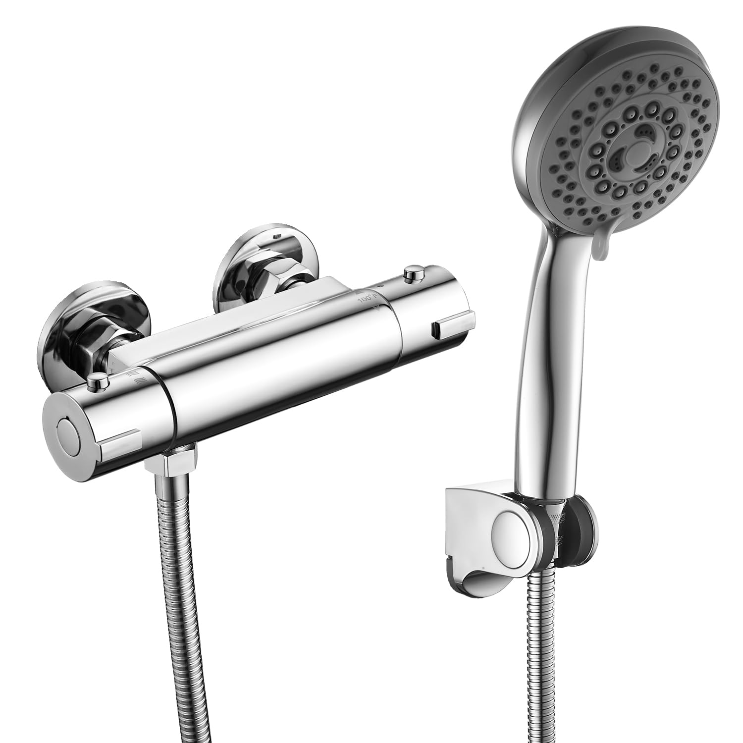 MISSMIN 4 Inch RV Thermostatic Shower Faucet Valve with Handheld Shower - Perfect for RV, Camper, Tiny Home & Mobile Living Spaces